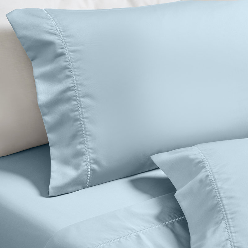 taie d'oreiller à densité de tissage 600 Chea, Bleu