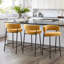 Tabouret de bar et de comptoir rembourré avec structure en métal-850152706-852999532