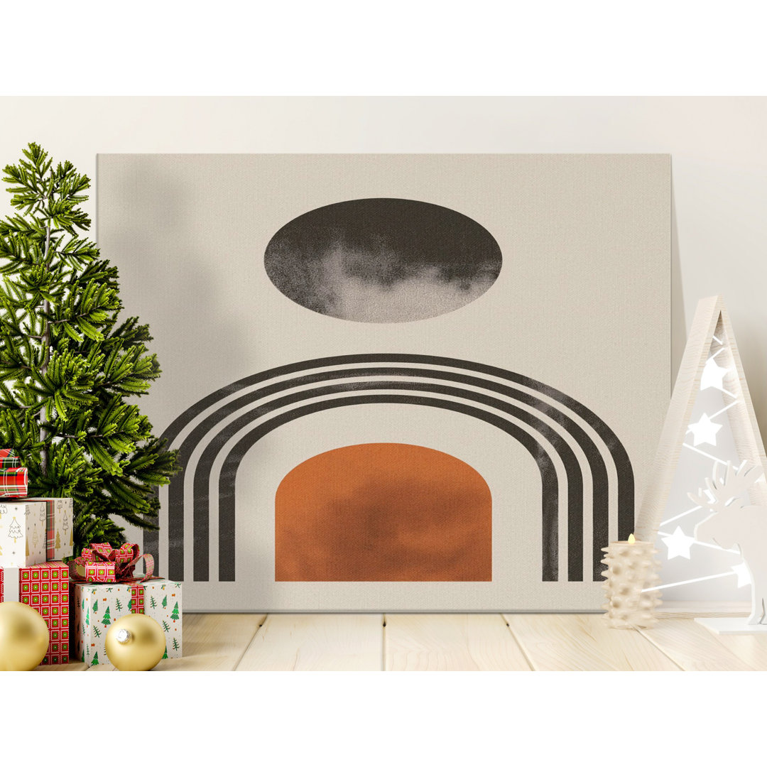 Boho Abstract Canvas Wall Art, Geometric Arch Print, Modern Home Decor, Gallery Wrapped Canvas, Ready to Hang, Archival Inks