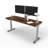 Skyscraper Electric Height Adjustable Standing Desk, Dual Motor and Digital Control with Memory, 60x24, Walnut Block Top with Brushed Silver Frame-843439817