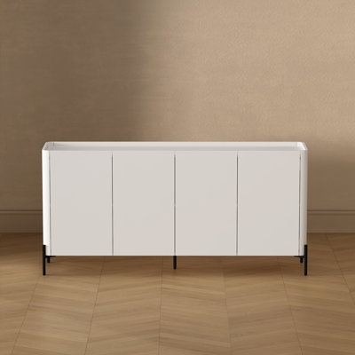 Abbey 67" Modern Sideboard with 4 Adjustable Shelves in White