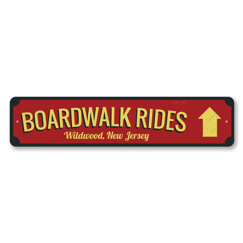 Panneau en aluminium Boardwalk Rides, H 6 po x l 24 po x P 0,063 po