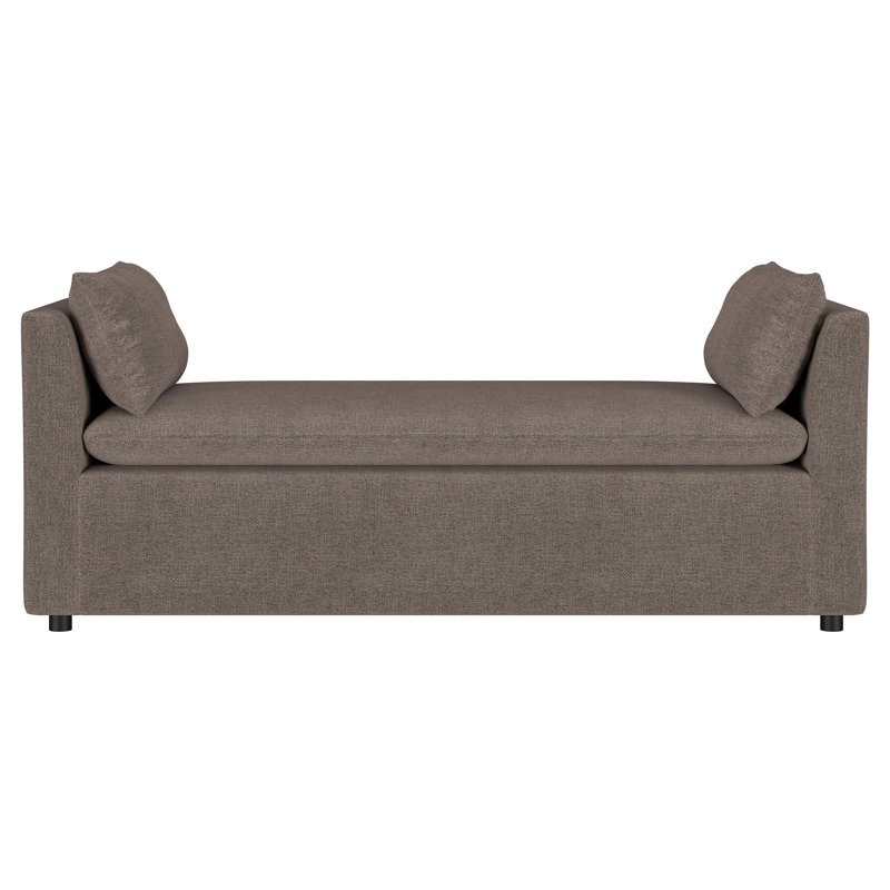 Banc d'appoint rembourré brun avec coussins Chloeann