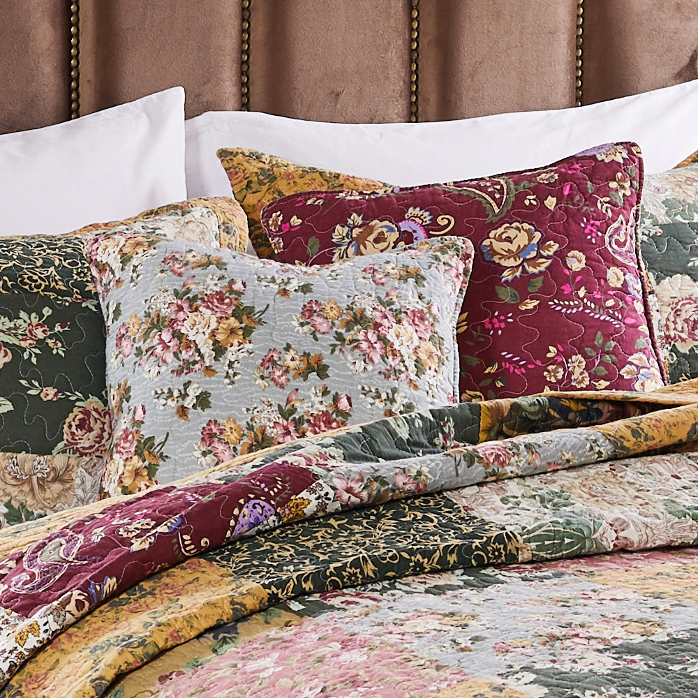 Antique Chic 100% Cotton Throw Pillow Pair (Set of 2) Greenland Home Fashions