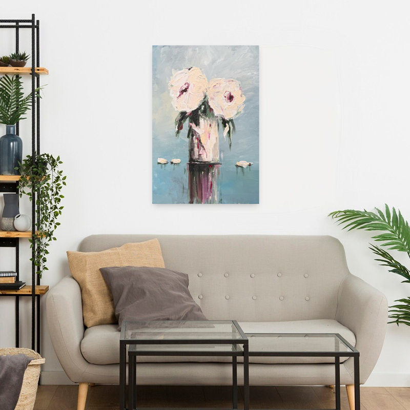 White Roses Dreamy Impressionist Modern Rose Flower Wall Art by Helena Ryhle - Wrapped Canvas Print, 60.96 cm H x 40.64 cm W