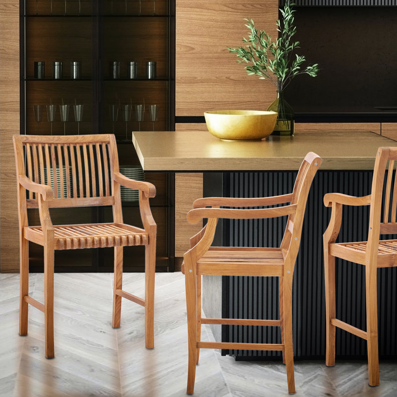 Castle Outdoor Teak Bar Stool