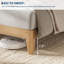 Structure de lit plateforme en bois pour grand lit, pieds en bois et support de lattes en bois, structure centrale en métal robuste, aucun sommier requis, assemblage facile, bois naturel-129707417-129707419