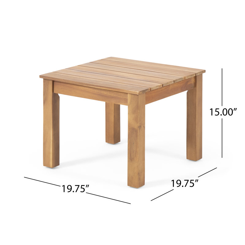 Isaacson Outdoor Side Table, Square End Table, Small Patio Table, Accent Table, Brown Patina
