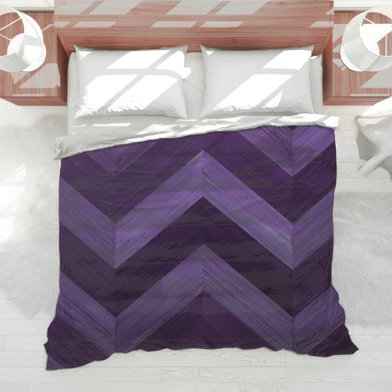 Purple Chevron Pattern Comforter, Twin