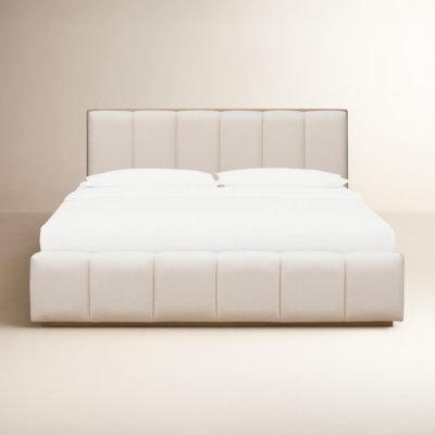 Cotton Upholstered Platform Bed
