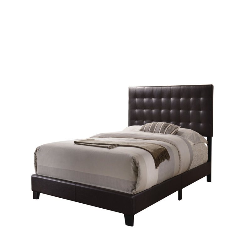 Grand lit en cuir synthétique Masate Espresso