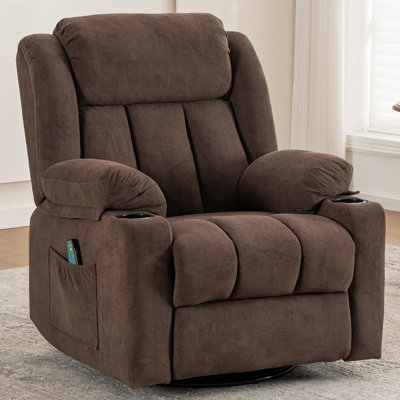 Latitude Run® Swivel Rocker Recliner Chair with Massage and Heat