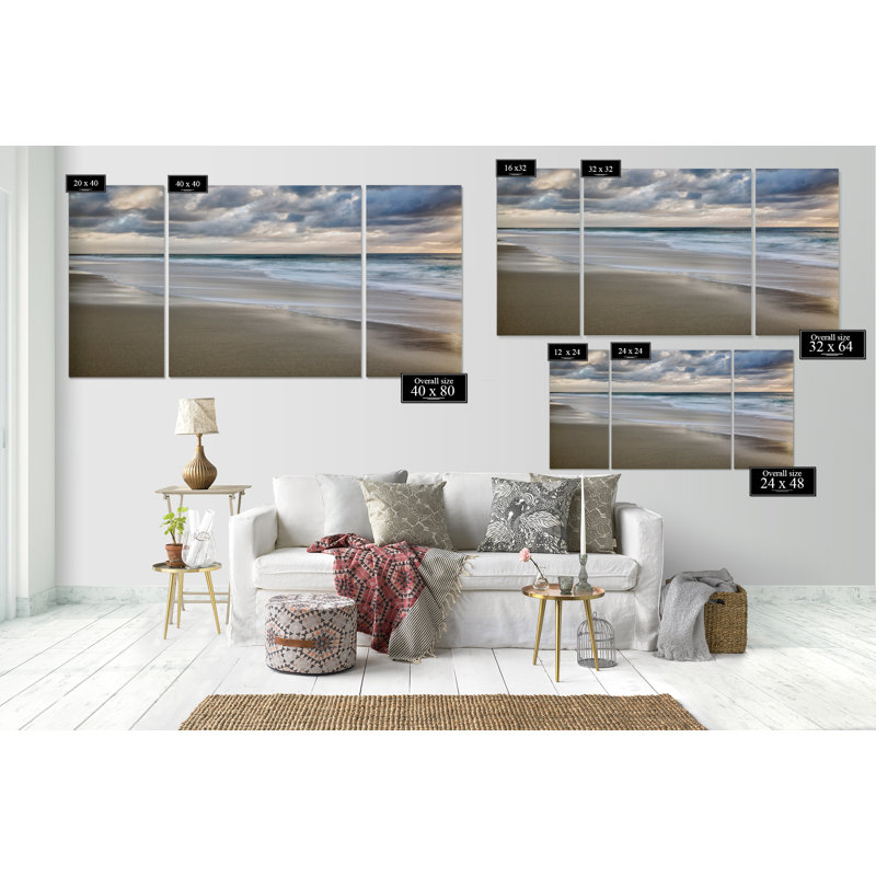 A Premium «La Jolla Sunset», photographie de plusieurs pièces sur toile, H 32 po x l 64 po x P 1,5 po