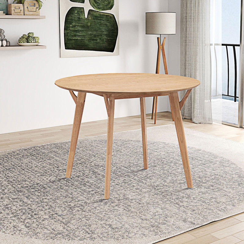 Table Saving Place, table de salle à manger pour 4 personnes, table de cuisine ronde de conception moderne, Chêne
