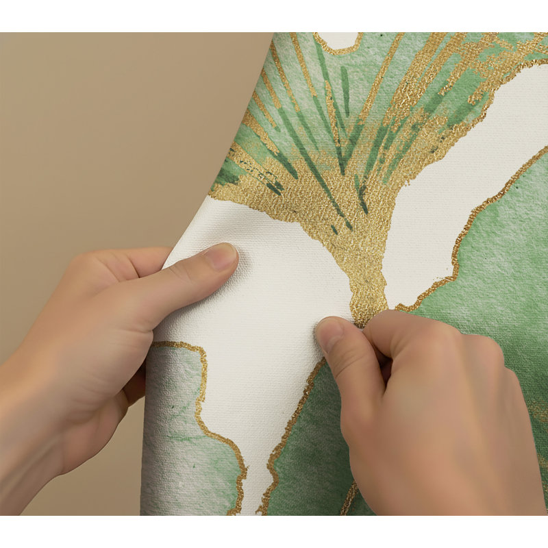  Natural Ginkgo Harmony Shower Curtain, Cream