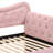 Twin Size Daybed With Pink Upholstery And Trundle, Contemporary Bedroom Desirable Option, Velvet Fabric, Classy Rolled Arms Upholstered Appealing Quality, Soft Upholstery, Graceful Arm Trim
