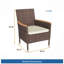 Chaise de patio 4 pièces en rotin brun toutes saisons