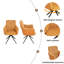 Ensemble de 2 chaises de bureau 360 ° pivotantes pour le bureau à domicile, chaises de salle à manger avec accoudoirs, chaises de chambre rembourrées avec base en métal-1866819465