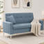 Canapé deux places Varlune 145 cm avec rangement, canapé moderne rembourré 2 places avec coussin, coussin à ressorts, pieds en métal argenté et capacité de charge de 159 kg.-1347089617