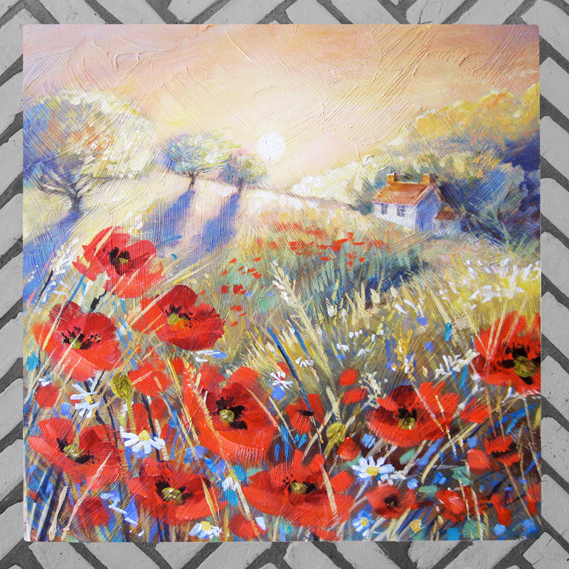 JUDITH YATES Farmhouse Plants & Flowers Wall Decor on Ceramic