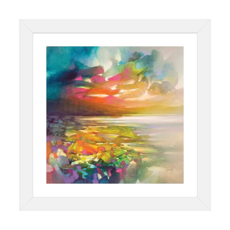 Overlap by Scott Naismith - Painting Print, 24" H x 24" W x 1" D, White Framed Paper, White