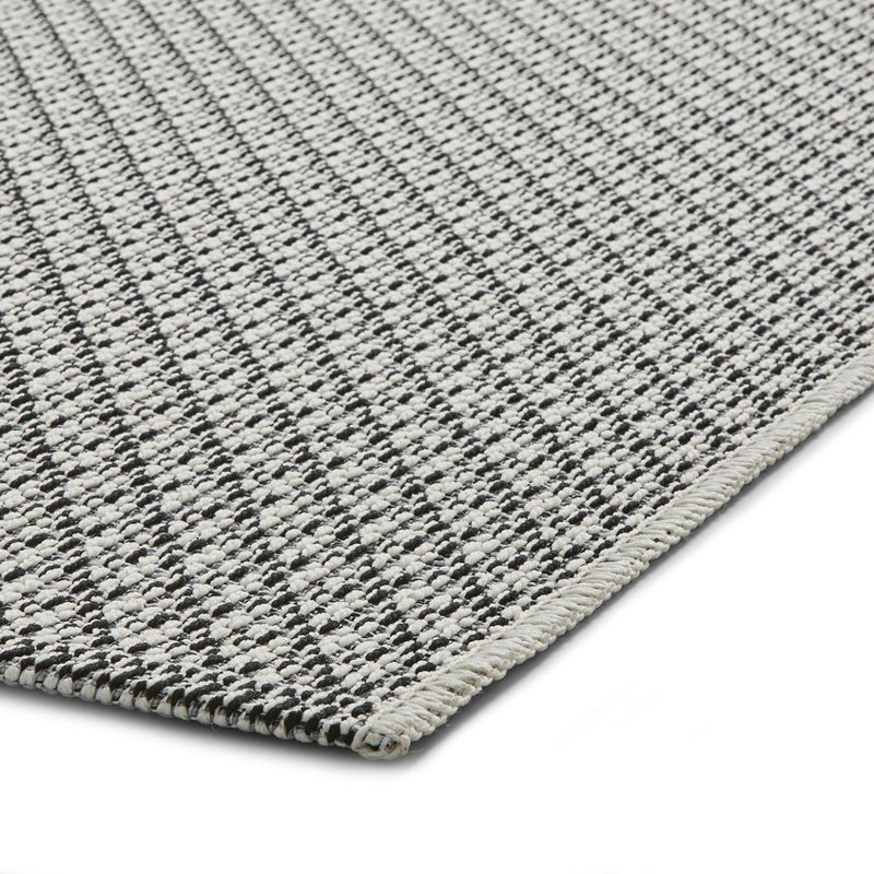 Machine Woven Ivory/Black Rug, Rectangle 120 x 170cm
