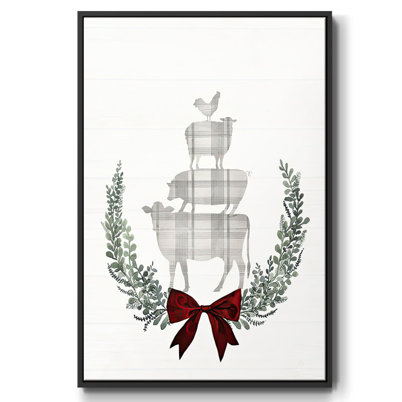 Yuletide Animals II, toile tendue avec châssis, Cadre flottant noir, H 25 po x l 17 po x P 1,5 po