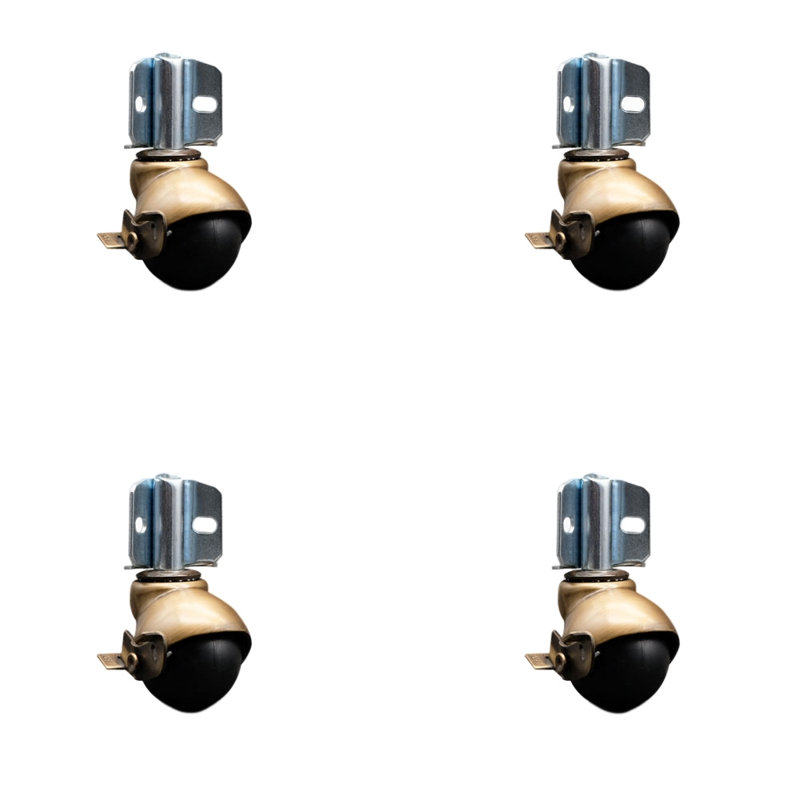 Caster with Brake and Corner Mount Bracket