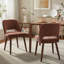 Ensemble de 2 chaises d'appoint en chenille rembourrées avec pieds en bois massif pour salle à manger-263598828