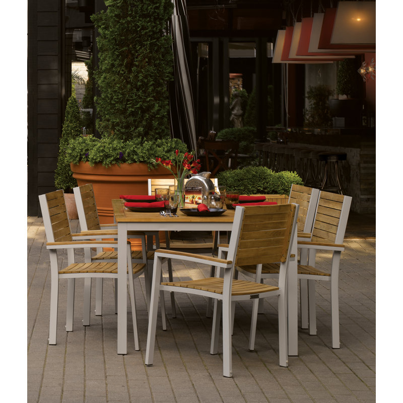 Travira Dining Arm Chair, Chalk, Tekwood Vintage