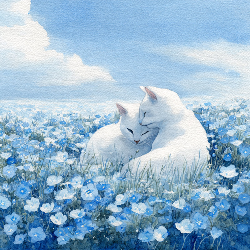 «Embrace in Blue Field», art mural sur toile tendue