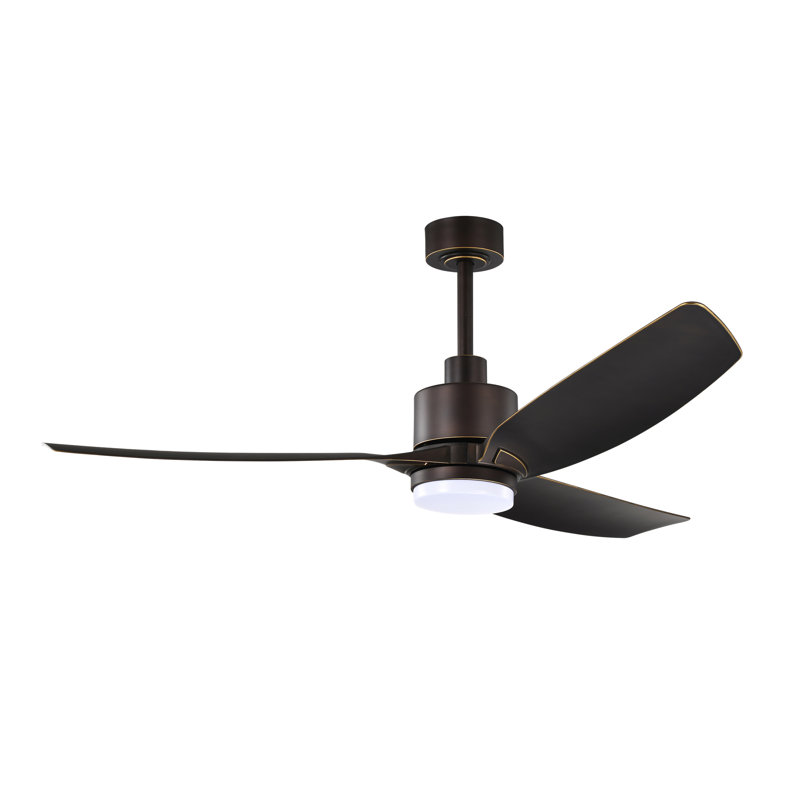 Heshor 3-Blade Led Lighted Ceiling Fan With Remote, Oil Rubbed Bronze