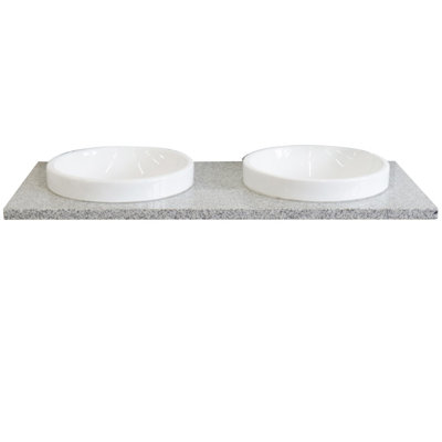 Plateau de meuble-lavabo double 49 po avec lavabo