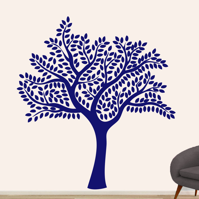 Décalcomanie murale arbre d’ombre, Bleu marine
