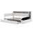 Full Size Upholstered Daybed with Trundle, Storage Drawers, Shelves, LED Light & USB Charging Station,Beige-793204228-793204250
