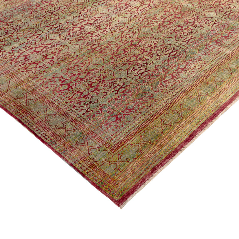 Yellow Transitional Wool Silk Blend Rug - 7'10" x 11'3"