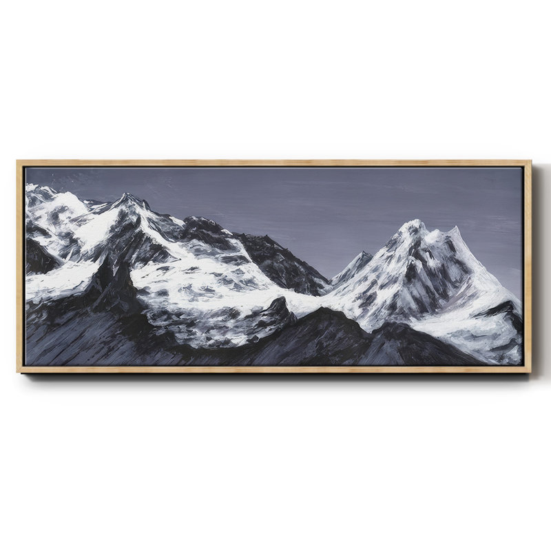 Moonlit Mountain Range I - Framed Canvas, 24" H x 60" W