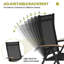 Ensemble de salle à manger rectangulaire pour patio pour 6 personnes avec trou pour parasol, structure en aluminium et fauteuils inclinables pliés L 81,5 po x l 38 po-1698186895-1698186892
