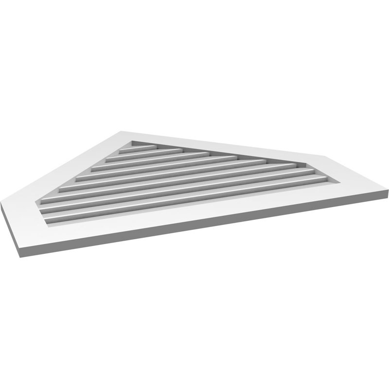 Peaked Surface Mount Signature Urethane Functional Gable Vent 12/12 Pitch, Primed Tan, 32" H x 40" W x 1" D, 12/12