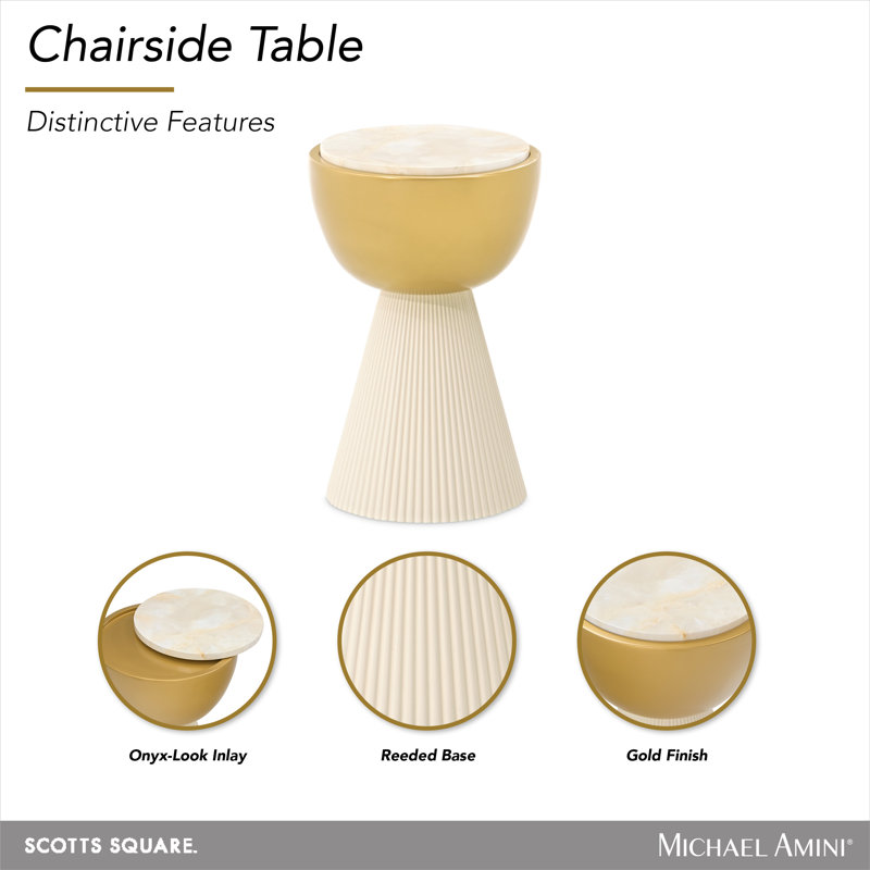 Scotts Square Chairside Table - Light Champagne