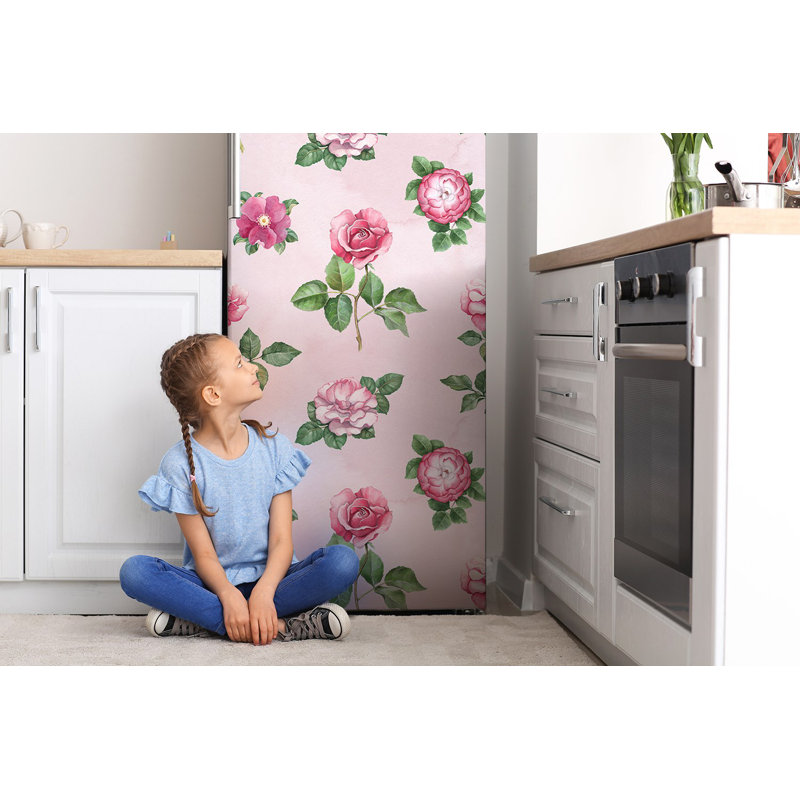 Plants & Flowers Non-Wall Damaging Door Decal, 74.8" H x 27.5" W 