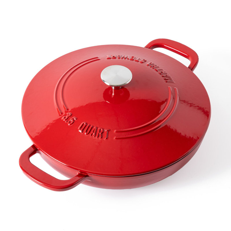 Braisière en fonte émaillée de 3,5 pintes Martha Stewart - Rouge