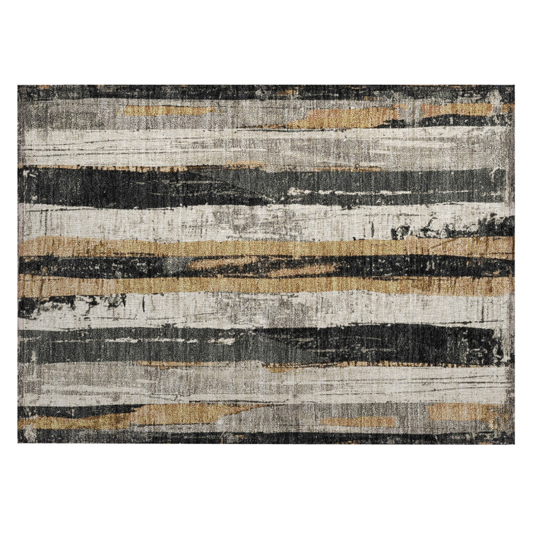 Machine Washable Indoor/Outdoor Xhevrie Taupe Rug