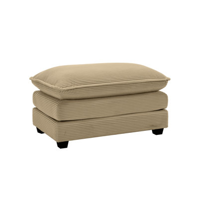 Tabouret en velours côtelé brun clair, compatible avec les canapés à plusieurs places