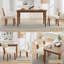 Ensemble de 2 chaises de salle à manger rembourrées, bois, beige moderne, lin -765564304-766970785