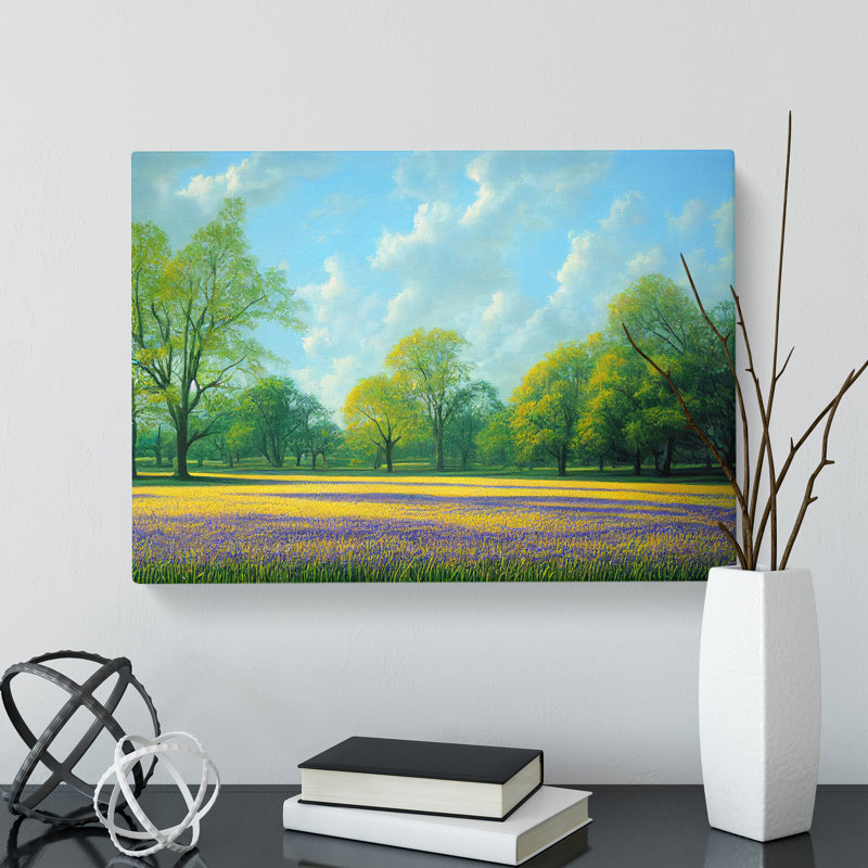 Striking Bluebell Field - Wrapped Canvas