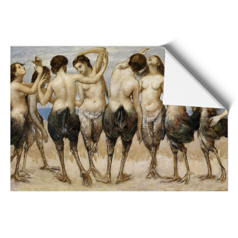Eight Women in Bird Bodies by Hans Thoma - Frameless Print, 42cm H x 59cm W x 0.1cm D