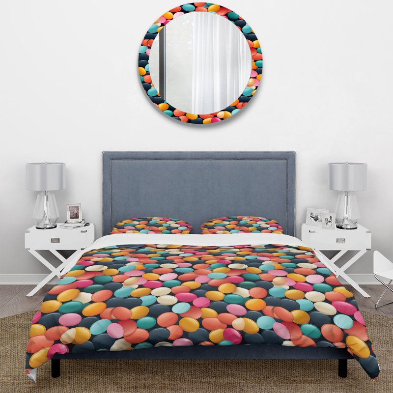 Ensemble de housse de couette Popart Candy Crush Delight II, Housse de couette simple + 1 taie décorative stan