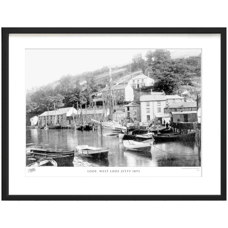 Looe, West Looe Jetty 1893 - Single Picture Frame Print, 28cm H x 36cm W x 2.3cm D