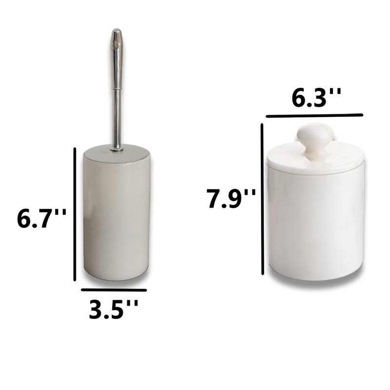 Ensemble de salle de bain 2 pièces 100% marbre, Blanc